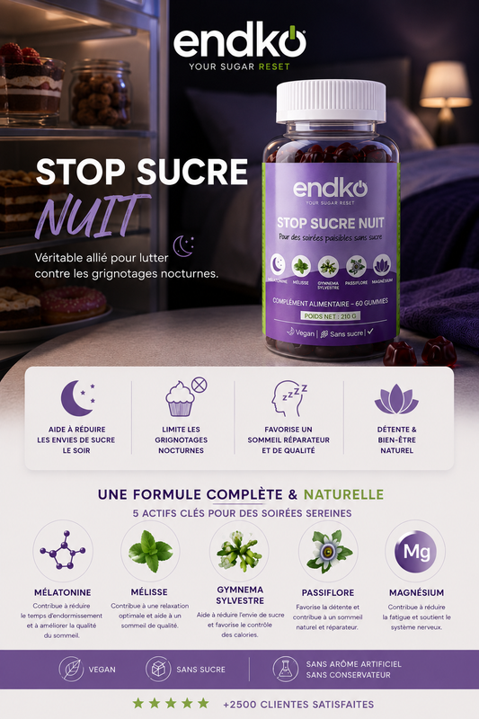 🌙 Gummies Stop Sucre Nuit – Pour des soirées paisibles sans sucre